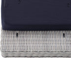 Conway Sunbrella® Outdoor Patio Wicker Rattan Ottoman in Light Gray Navy