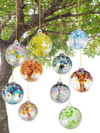 Dale Tiffany Hand Blown Glass, 8" Diameter Aura, Tree of Life Collection, Witch Globe Hanging Garden Indoor/Outdoor Decorative Ornament Gazing Ball