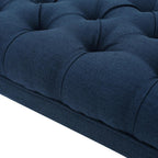 Merax 41” Upholstered Entryway Bench, End of Bed Ottoman Seat with Solid Wood Leg for Bedroom, Living Room, Indoor, Navy Blue
