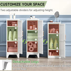 46" Tall Metal Pantry Cabinet, Kitchen Pantry Storage Cabinets with 1 Door and 2 Adjustable Shelves, Small Bathroom Cabinet,Cupboard for Kitchen, Dining Room- Assembly Required/White