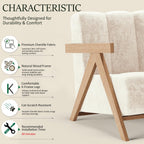 Modern Accent Chair for Living Room Bedroom,Comfy Chenille Reading Chair with Wood Frame,Oversized Upholstered Lounge Armchair with Thick High-Elastic Sponge for Apartment & Waiting Room (White,1)