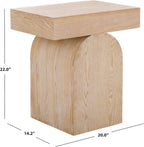 SAFAVIEH Home Collection Baraki Modern Bleached White Pedestal End Table (Fully Assembled)