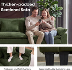 URRED Oversized Modular Sectional Sofa，Solid Green：122" U Shaped | Modern Comfy Cloud Couch with Movable Ottoman and Pillow, Deep Seat Couches for Living Room, Bedroom or Apartment
