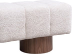Christopher Knight Home Manila 64" Upholstered Ottoman Bench, Rectangular Dining Seat, Spacious Seating, Long Footstool, Boucle Dining Bench for Living Room Dining Room, No Assembly Needed, Beige