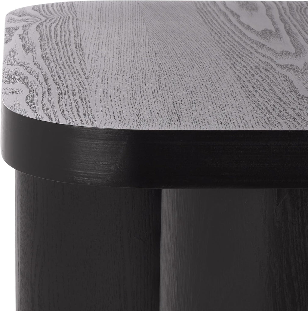 SAFAVIEH Home Collection - Ahani Modern End Table, Black Accent Side Table with Sculptural Cylinder Legs (ACC2315B)