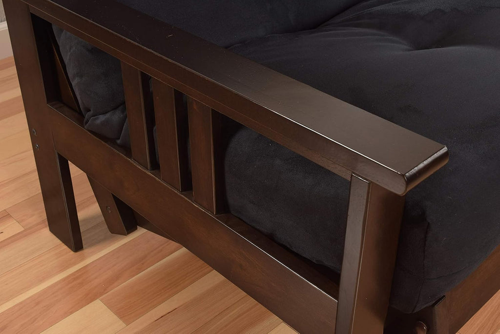 Kodiak Furniture Monterey Queen-size Futon, Storage Drawers, Espresso Finish with Oregon Trail Java Mattress