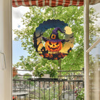 Hanging Halloween Metal Wind Spinner Witch's hat Wind Spinners 3D Hanging Skull Pumpkin Metal Wind Spinner for Halloween Yard Garden Outdoor Indoor Art Decor