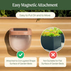 Vego garden Rippled Solar Garden Lights with Auto Sensors Magnetize Securely to Raised Beds, IPX4 Waterproof Outdoor LED Light for Patio & Yard Olive Green, 2 Pack