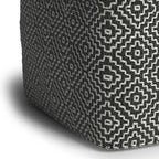 SIMPLIHOME Brody 18" Wide Square Pouf in Distressed Black Vegan Leather | Versatile boho indoor/outdoor footstool, extra seating for living room or bedroom or patio with assembled design, assembled.