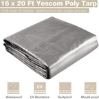 Yescom 16x20 Ft 10 Mil Poly Tarp Protective Cover Tarpaulin Heavy Duty Reversible Silver Black Tarps