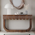 56 Inch Mid-Century Entryway Table, Console Table with 3 Drawers, Modern Sofa Table for Hallway Foyer - Behind Couch Storage, Fluted Entry Table for Living Room Front Door, Long Entrance Tables