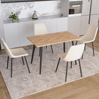 Small Dining Table Set for 4, Modern Dining Table and Chairs Set with 4 Fabric Dining Chairs, 5 Piece Wooden Dining Table Set, 47'' Kitchen Table Set, Ideal for Small Spaces