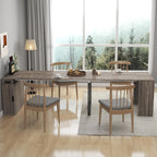 Extendable Dining Table with Built-in Power Outlet, 118” Expandable Dining Table for 11, Storage Cabinet Console Table, Modern Dining Room Furniture Gray