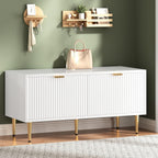 IDEALHOUSE Shoe Storage Bench, 42" Wooden Storage Chest, Loads 300 lb, Easy Assembly, Storage Ottoman Bench for Entryway Bedroom Living Room, White