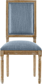 Christopher Knight Home Regina French Country Dining Chairs Set of 2, Wooden Dining Room Chair, High Back Kitchen Side Chair, Fabric Upholstered Armless Extra Seat, Slate Blue