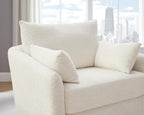 360° Swivel Accent Armchair Set of 2, 39.3" Oversized, Sherpa Boucle Fabric Sofa Chair with Removable Back & Arm Pillows, Swivel Chairs with Cozy Soft Padded, White