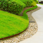 Worth Garden 6-Pack Cor-Ten Steel Landscape Edging with Black Protection Strips - Rust Patina Finish 40" L x 5.5" H (20Ft Total) - Hammer-in 14-Gauge Metal Corten Lawn Yard Edging Border w/ 7 Clips