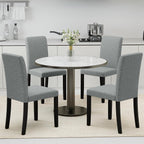 Giantex Upholstered Dining Chairs Set of 4, Mid-Century Modern Fabric Parson Chair w/Rubber Wood Legs, Thick Padded Seat, High Back, Armless Kitchen Side Chairs for Living Dining Room Restaurant