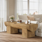 Tribesigns 55" Storage Bench with 2 Safety Hinges, Farmhouse Shoe Bench with Flip-Top Storage, Supports 350 lb and Easy Assembly (Natural)