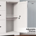 IRONCK Pantry Cabinet, Kitchen Storage Cabinet with 3 Door & Drawer, White | Adjustable Shelf. 67.5inch Tall. 5 Tier Freestanding. 150 lbs Per Shelf. Modern Style. FSC-certified Wood. Anti-tip.