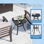 Kurapika 5 Pieces Patio Furniture Set, Outdoor Aluminum Swivel Gliders Rocker, Patio Bistro Set Rocking Chair with Thickened Cushions and Side Table(Sand)