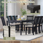 AMERLIFE 79 Inch Farmhouse Dining Table for 6 to 8, Large Rectangular Solid Wood Kitchen Dining Table with Roman Conical Legs, Rustic Dining Room Table for Family Gatherings, Grey