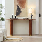 59.06" Narrow Console Table for Living Room with Unique Stainless Steel Legs Design,Modern Design MDF Entryway Entrance Sofa Table for Hallway,Apartment,Brown