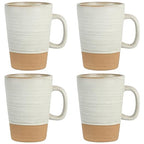 Gibson Elite 4 Pack Dreamweaver Terracotta Reactive 17 OZ Mug Set - Sand Cream
