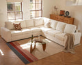 ELUCHANG 113" V-Shaped Modular Sectional Sofa Couch, Modern 7-Seat Comfy Linen Deep Seat Sofa with Corner, Removable Cover, Easy Assembly, Large Sofas & Couches for Living Room, Office, Beige