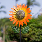 Sunflower Wind Spinner,Garden Windmills and Spinners for Yard,Metal Flowers for Outside,Metal Kinetic Wind Sculptures, 12.8 * 57 Inches