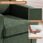 Swivel Accent Chairs Set of 2, 360° Swivel Armchairs with Deep Seat, Green | Soft Chenille | Ergonomic Supports Lumbar | Metal Swivel Base | Deep Padded Seat for Reading & Relaxing, Living room