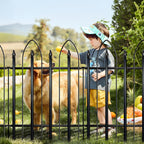 Garden Fence 32 inch H x 24 inch W (5 Panels, Total 10 feet), Metal Decorative Border Folding Fence, Landscape Fencing for Dog, Flower Bed, Yard, Animal Barrier