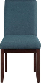 OSP Home Furnishings Dakota Upholstered Parsons Dining Chair with Espresso Finish Wood Legs, Azure Blue Fabric