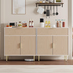 Housoul Sideboard Buffet Cabinet with 2 Doors & Drawer, Coffee Bar with Adjustable Shelves, Liquor Cabinet with Storage, Accent Cabinet Console Table for Living Dining Room, Oak