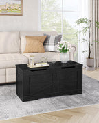 Hzuaneri 39" Modern Storage Chest | 50 Gal | 330lb Seat | Black | Soft-Close Hinges | Stuffed Animal and Blanket Storage for Bedroom, Entryway and Living Room | Easy Assembly | SB03404X