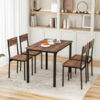 Tangkula 5-Piece Dining Table Set for 4 | Heavy Duty Metal Frame, Space-Saving, for Small Apartment, Dinette, Living Room, Breakfast Nook