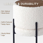 Get Set Style Multifunctional Ottoman with Side Table, Soft Round Footrest Stool,Vanity Stool with Metal Legs, Modern Decorative Furniture Vanity Chair for Makeup Room, Bedroom, Living Room