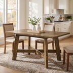 Tribesigns 47-Inch Dining Table for 4, Farmhouse Kitchen Table with Sturdy Legs and Cross Brace, Small Dinner Tables for Living Room, Apartment, Dining Room, Brown