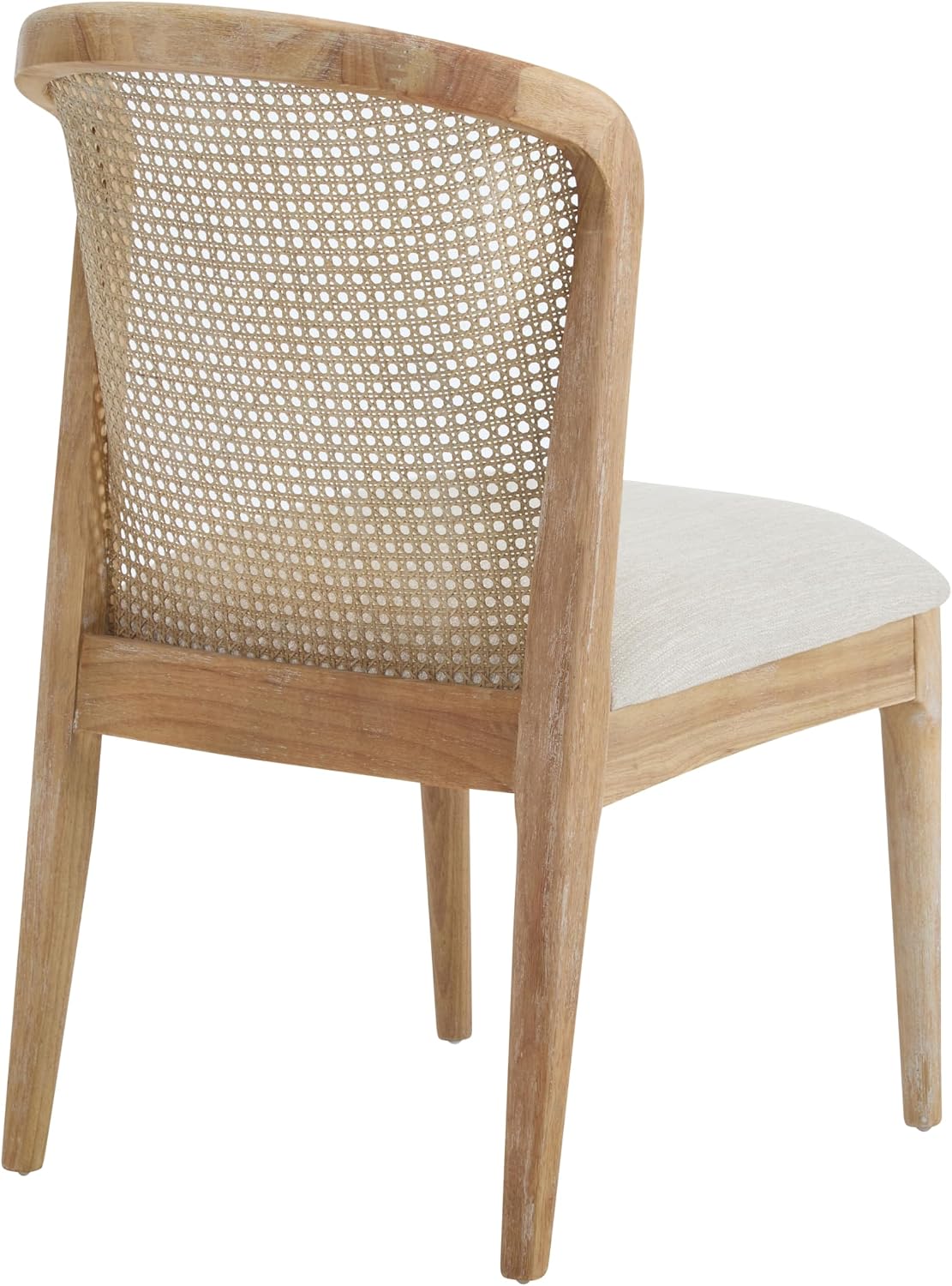 Christopher Knight Home Lilia Dining Chairs Set of 2, Modern Dining Chair with Fabric Upholstery, Rubberwood Frame Kitchen Chairs with Cane Webbing, Extra Seat for Dining Room, Beige + Natural