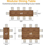 Tribesigns Square Commercial Dining Table Set of 6, 31.5" Heavy Duty Dinner Table with Metal Base, Wooden Kitchen Table for Restaurant, Cafe, Bakery, School, Apartment (Chairs are not Included)