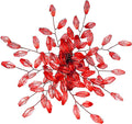 Christmas Napkin Rings Set of 6 for Dining Table Decoration Parties Everyday Metal Napkin Holder Leaf Red (Pack of 6)