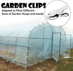 BESTEEL Upgraded 100 PCS Garden Clips, Greenhouse Clamps 100% Stainless Steel Heavy Duty Greenhuose Clips for Netting - Strong Grip to Hold Down Shade Cloth or Plant Cover on Garden Greenhouse Hoops