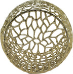 GDFStudio 20.5" H Drum-Shaped End Table Aluminium Round Side Table Small Sofa Coffee Side Tables with Open Mesh Design No Assembly Needed for Living Room Bedroom Balcony Office, Gold