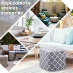 Juexica 2 Pack Inflatable Outdoor Ottoman Pouf Waterproof Cube 16" Square Blow up Ottoman Footrest with Handle Outdoor Portable Footstool for Patio Garden Camping or Home Pool(Classic,Grey)
