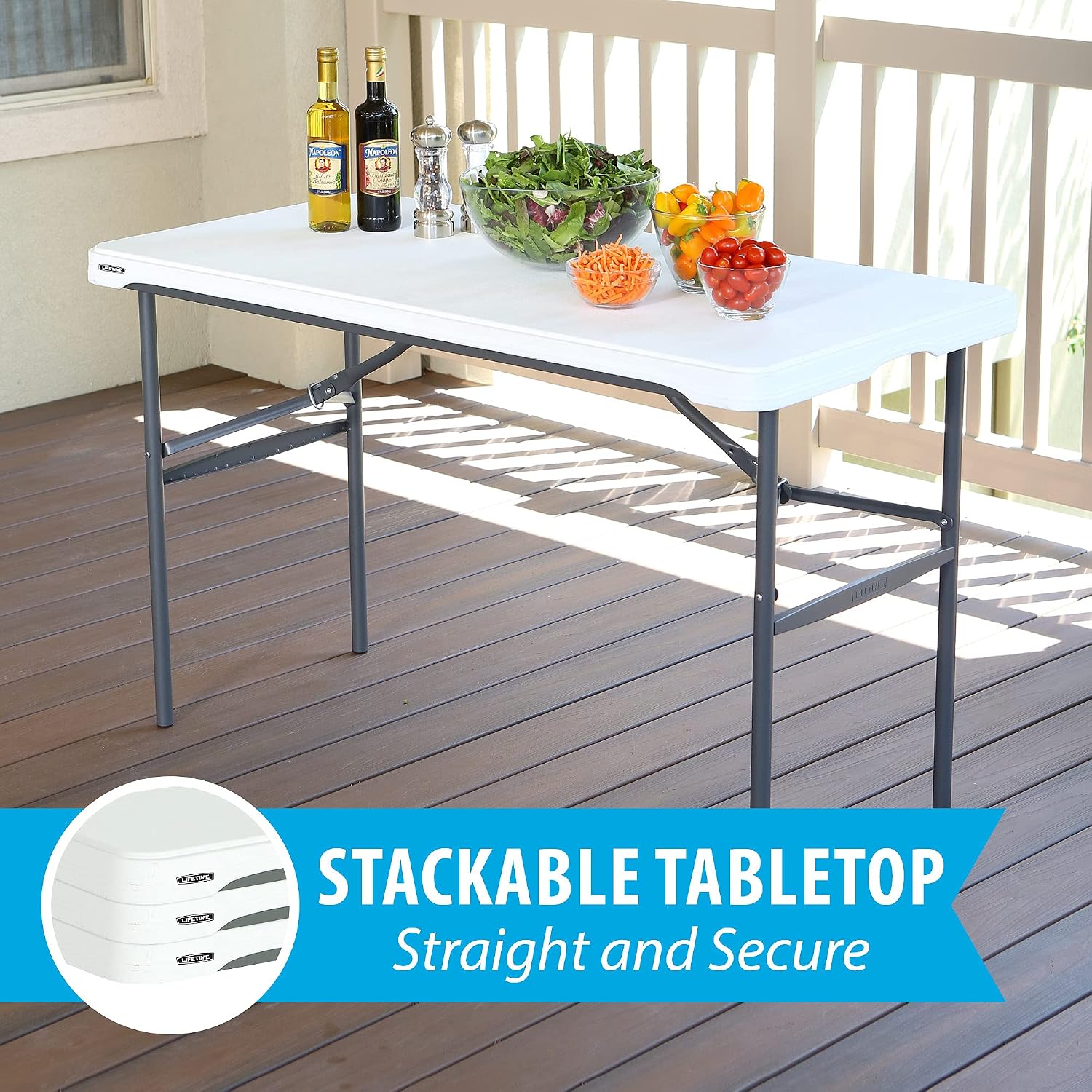 LIFETIME 280478 Commercial Nesting Folding Table, 4-Foot