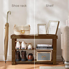 Pipishell Bamboo Shoe Rack Bench, 3 Tier Sturdy Shoe Bench, Storage Shoe Organizer, Holds up to 300lbs for Entryway Bedroom Living Room Balcony, Yellow Brown