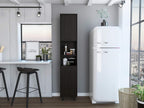 Pantry, Four Legs, Three Interior Shelves, Two Shelves, Two Cabinets -Black