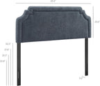Modway Magnolia Queen Size Upholstered Fabric Headboard in Slate Blue - Padded Cushioned Headboard with Woven Heathered Upholstery and Adjustable Mounting Positions