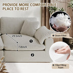 Modular Sectional Sofa Cloud Couch,Down Filled Comfy Cloud Modern Sofa,Light Beige Linen L Shape Oversized Couch Cushion Covers Removable Furniture for Living Room