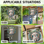 Maltese Dog Ears Wind Spinner, Maltese Wind Spinner Hanging for Yard and Garden V02